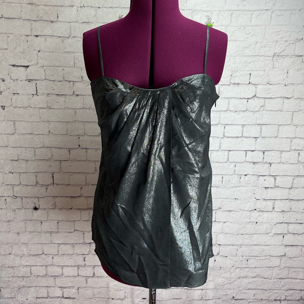 Laundry by Design Black Metallic Tank Top Size Medium